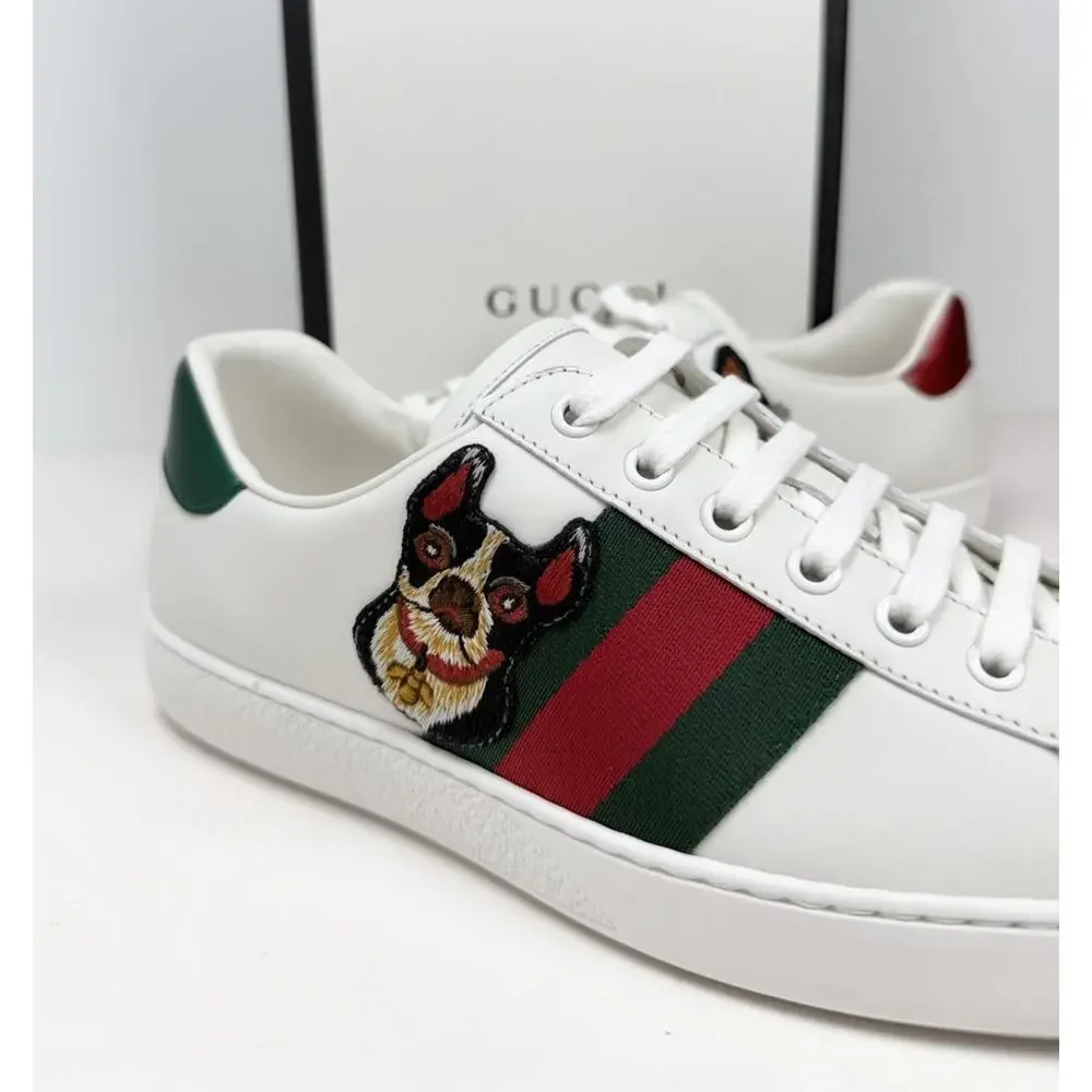 Size 7G/7.5US - Gucci Ace Leather Sneakers Year Of The Dog🐶 NEW/RETAIL $800!